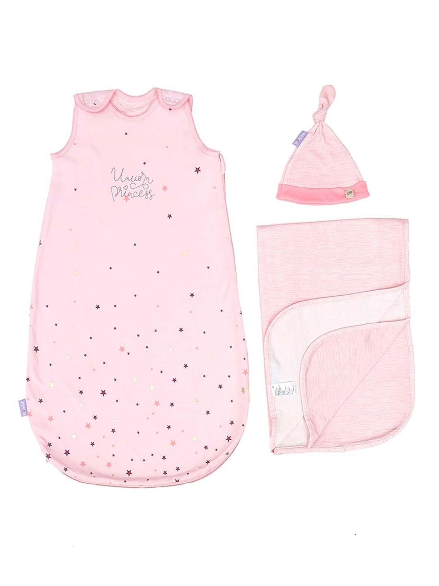 MiArcus Pink Cotton 210 GSM Gift Set (0-6 Month) - Set of 3