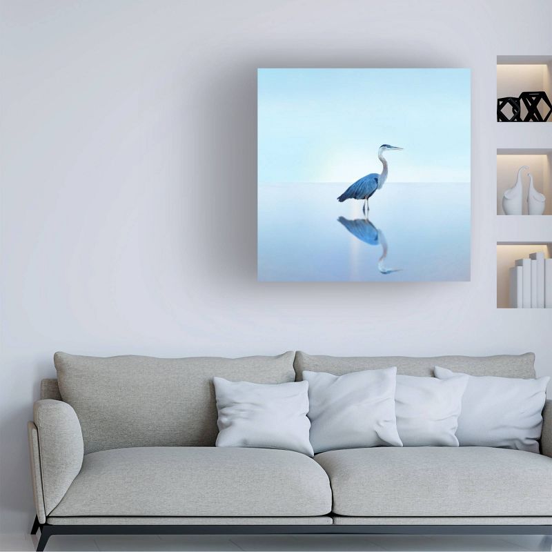 24" x 24" James McLoughlin 'Beachscape Heron II' Unframed Wall Canvas - Trademark Fine Art