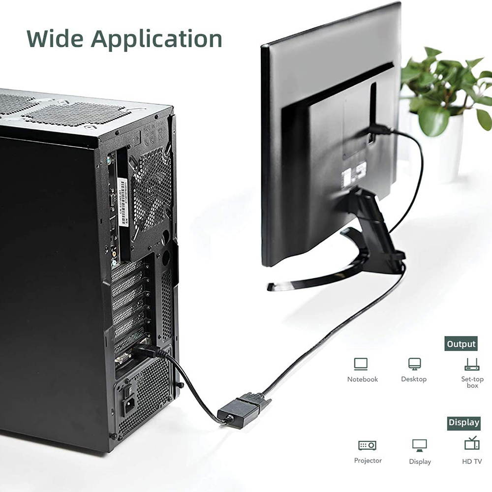 DisplayPort to DVI Adapter, DP to DVI Adapter (Male to Female) Gold Plated Converter Compatible for Desktop, Laptop, PC