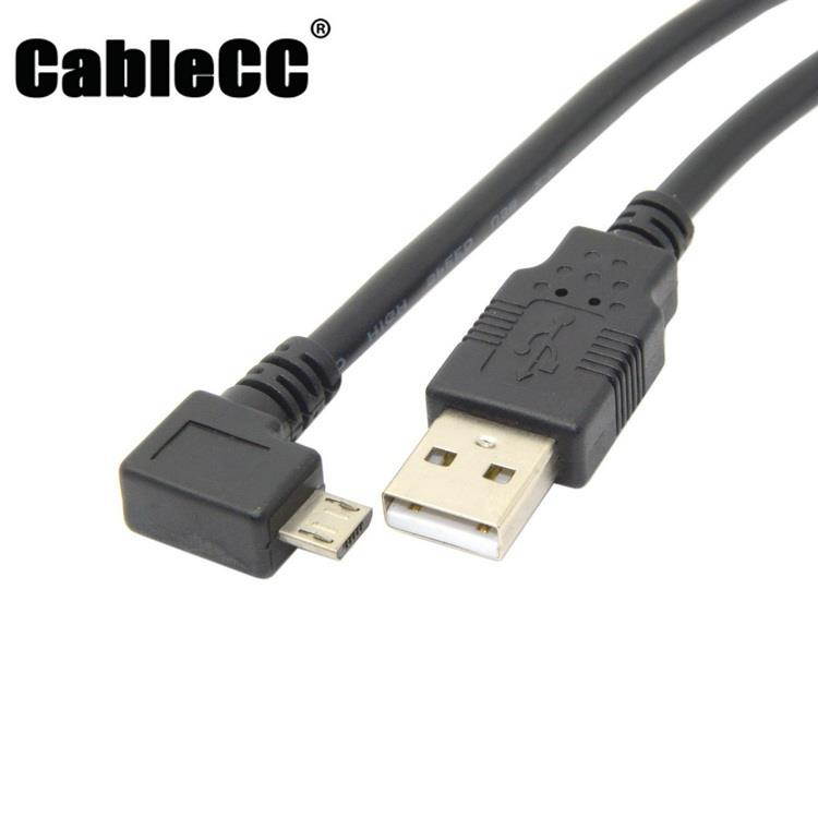 Cablecc 1.5m Left Angled 90 degree Micro USB Male to USB 2.0 Data Charge Cable for Cell Phone & Tablet