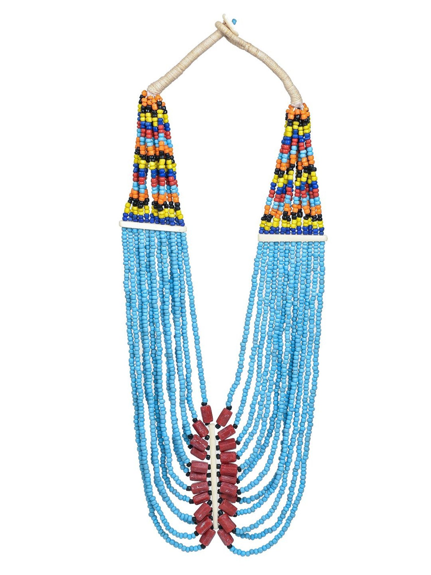 Imli Street Multicolor Vintage Naga Beaded Tribal Necklace