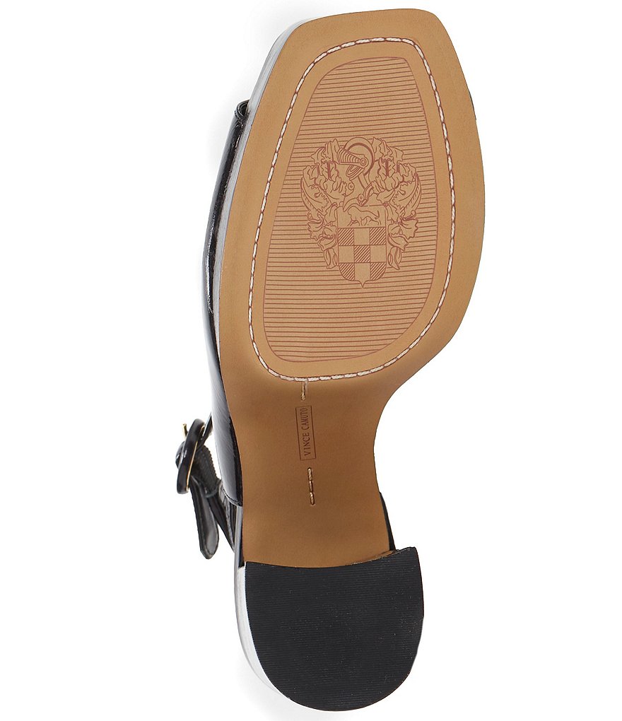 Vince Camuto Somerson Crinkle Patent Leather Platform Ankle Strap Sandals