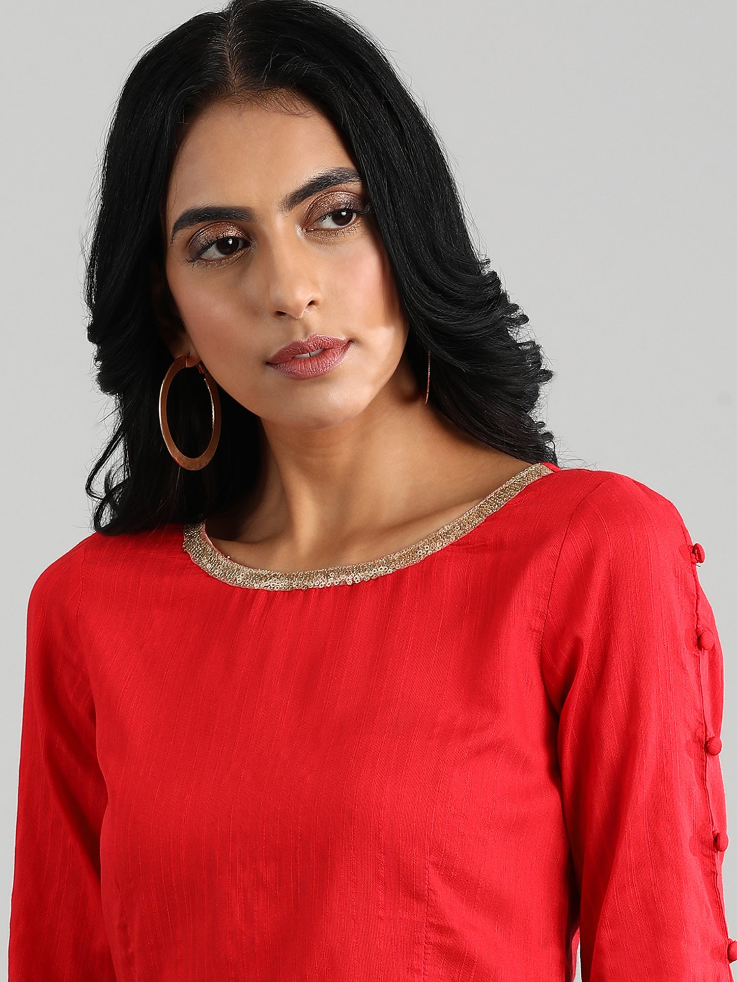 Aurelia Red Regular Fit Blouse