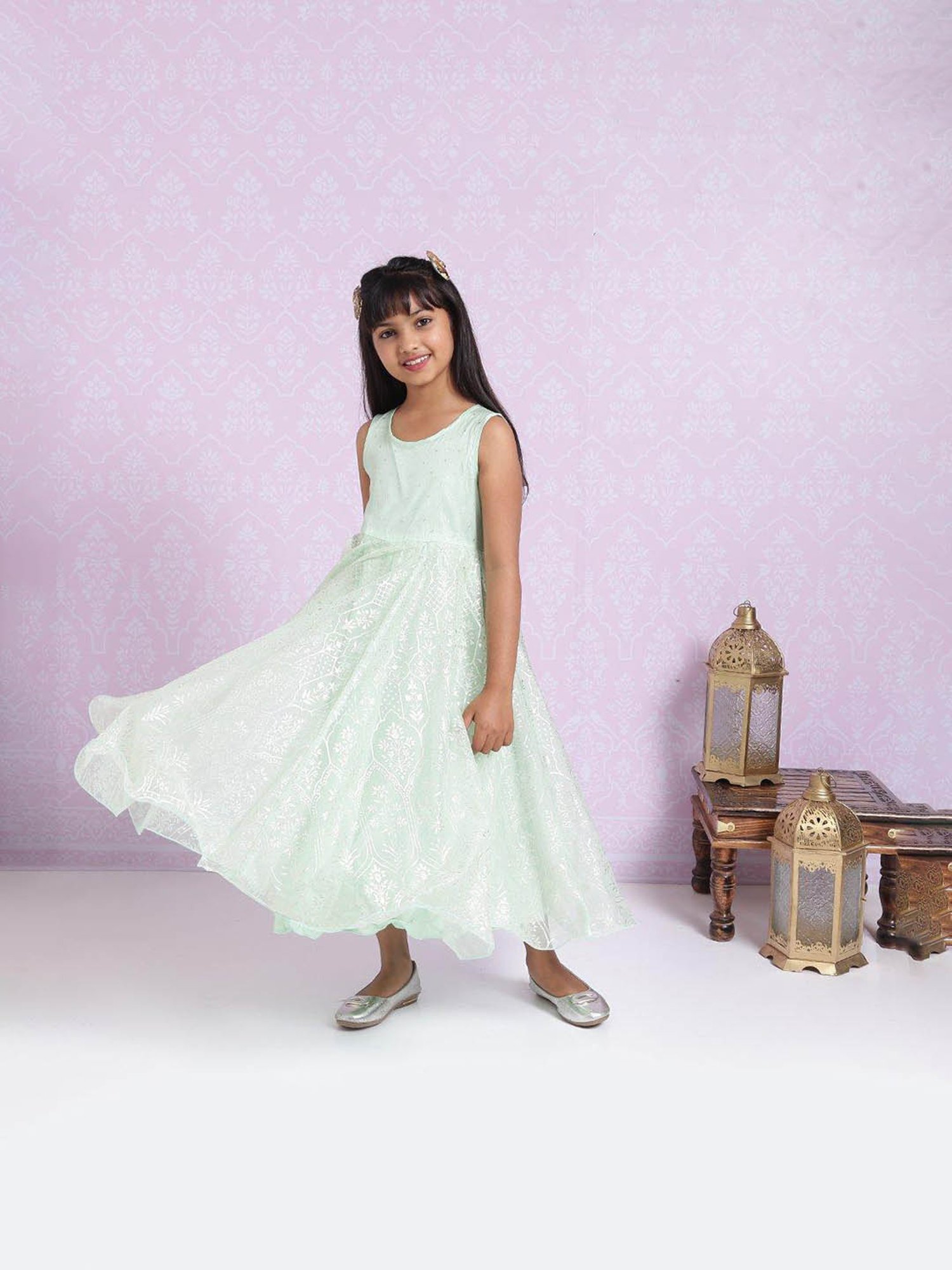 Peppermint Kids Navy Regular Fit Kurta Set