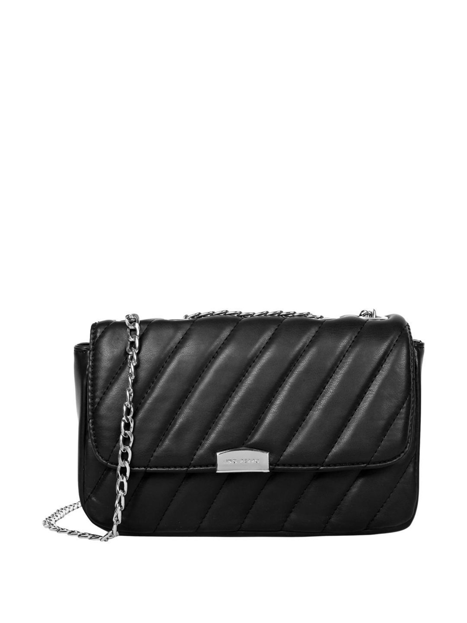 Lino Perros Black Synthetic Quilted Sling Handbag
