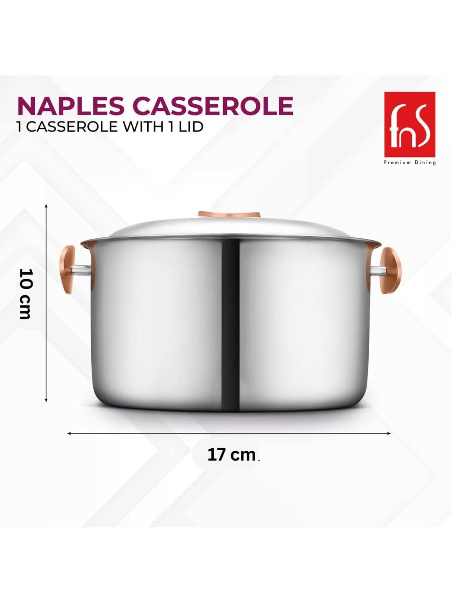 Nirlon Gas Compatible Aluminium Casserole with Bakelite Handle - 2.6 L