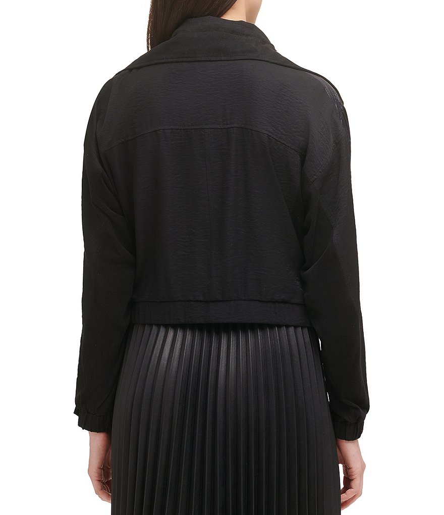 Ali Miles Printed Button Front Floral Wire Neck 3/4 Bell Sleeve Jacket