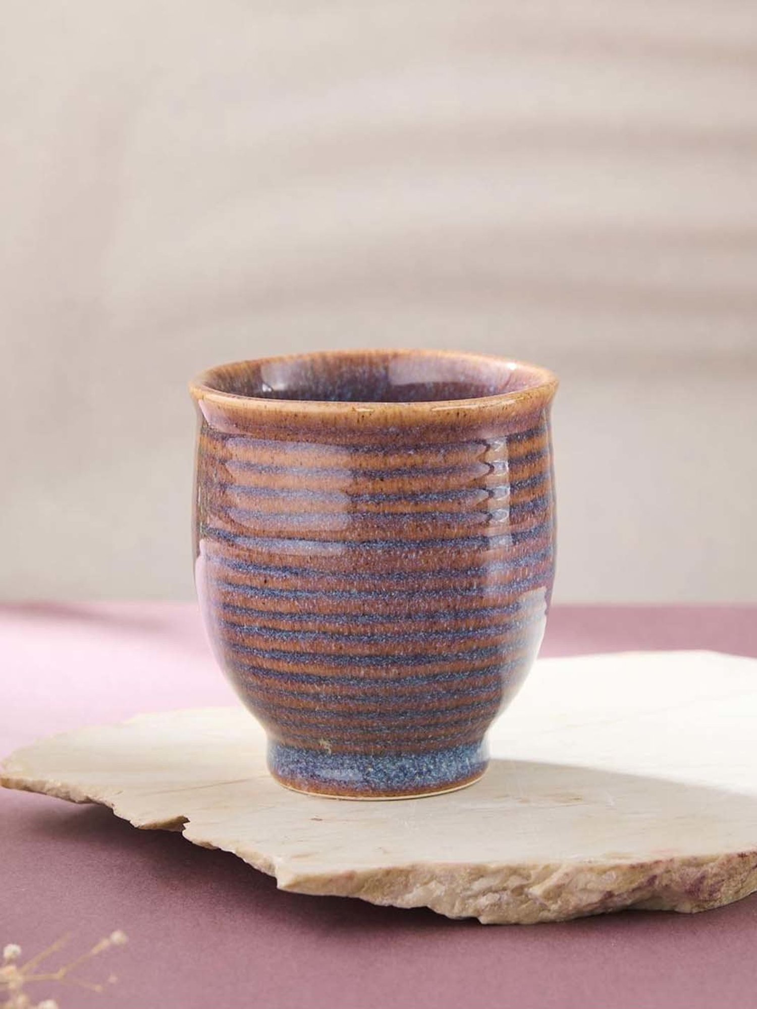 Fabindia Home Blue Ceramic Kulhad (220ml)