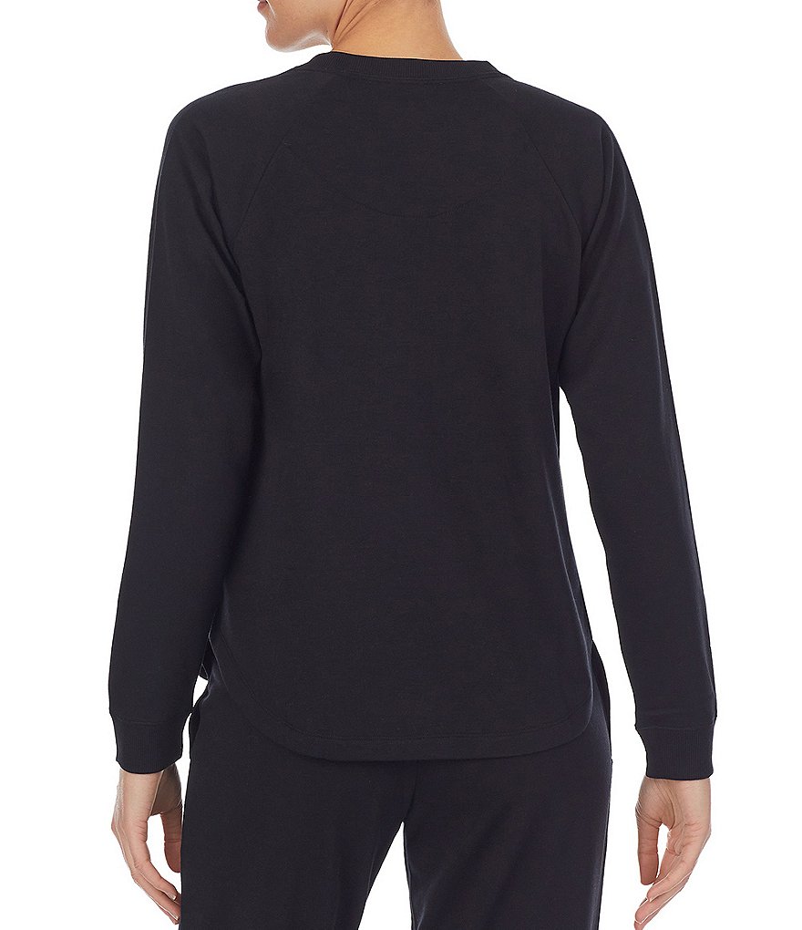 Peanuts Snoopy & Woodstock Appliqued French Terry Long Sleeve Crew Neck Coordinating Sleep Top