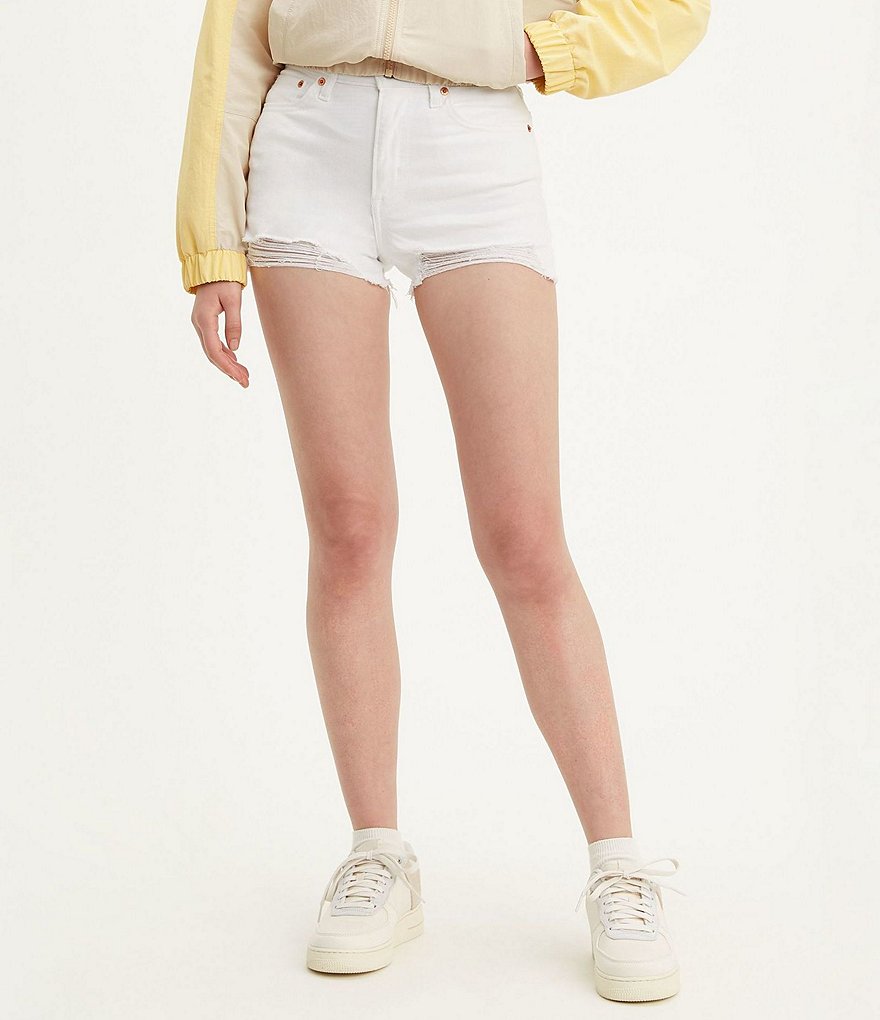 Levi's&reg; High Rise Raw Hem Shorts