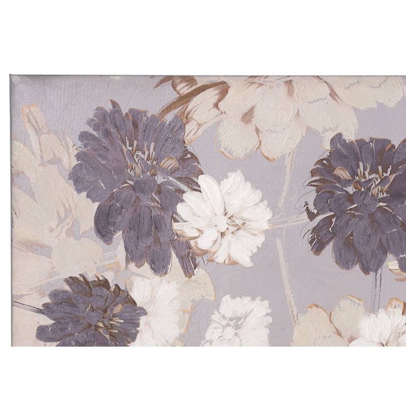 Dancing Floral Hand Embellished Dancing Floral on Stretched Unframed Wall Canvas Purple/Gray - StyleCraft