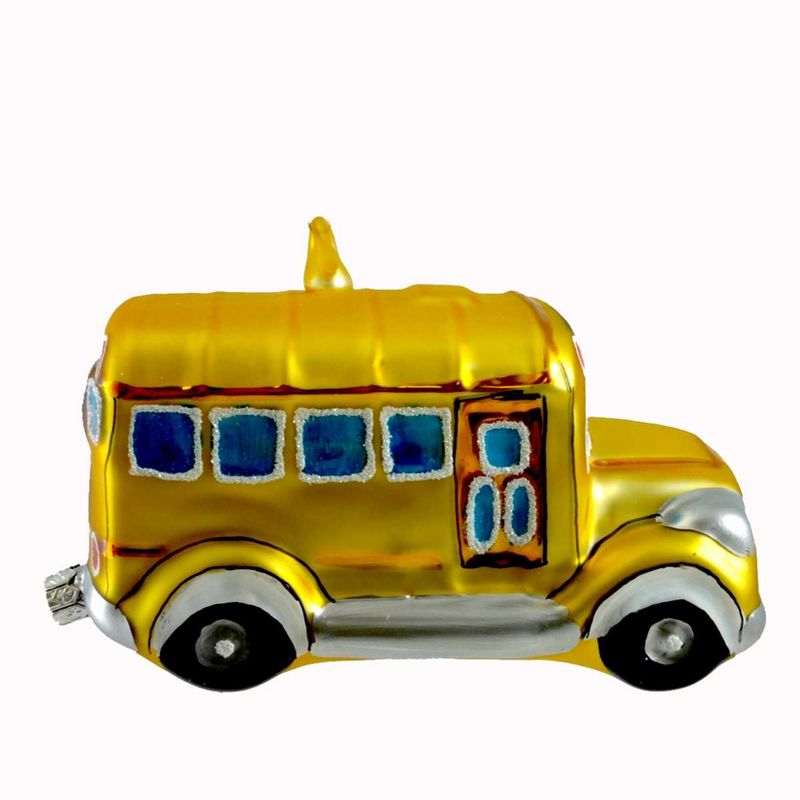 Laved Italian Ornaments Yellow School Bus Vehicle Christmas  -  Tree Ornaments