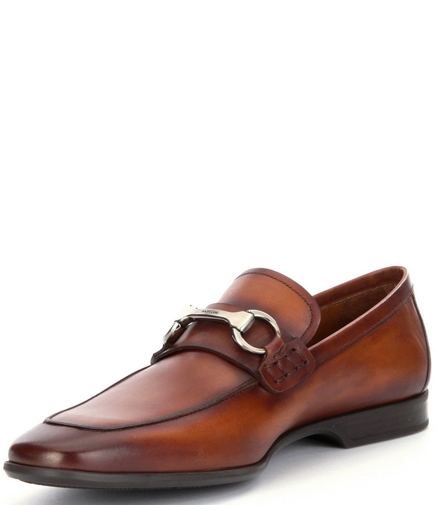 Magnanni Men's Rafa 2 Leather Bit Buckle Detail Moc-Toe Dress Shoes