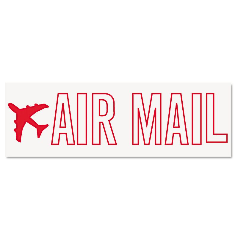 ACCUSTAMP2 Pre-Inked Shutter Stamp with Microban Red AIR MAIL  1 5/8 x 1/2 035593