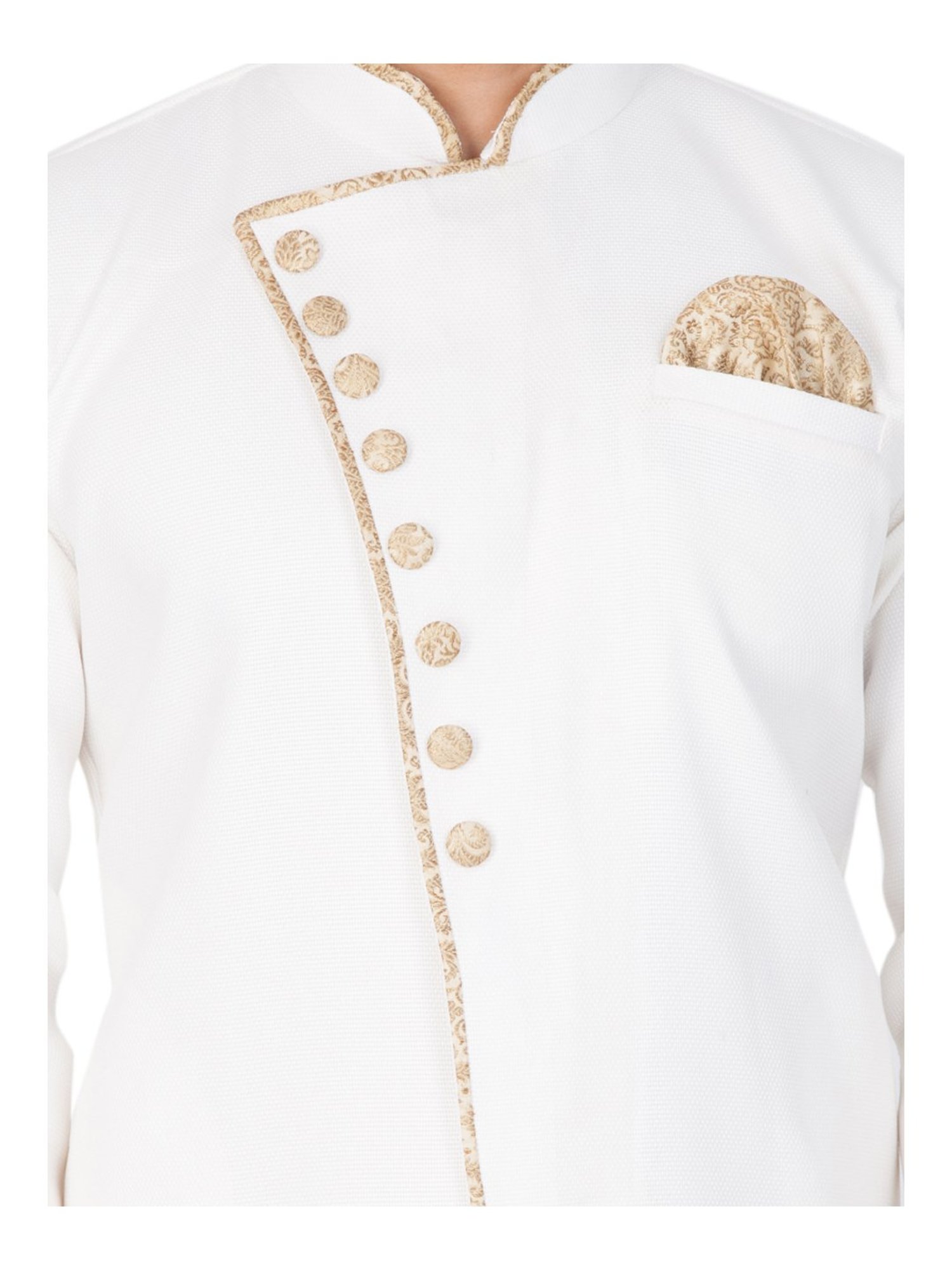 Vastramay White Cotton Straight Fit Embroidery Ethnic Suits