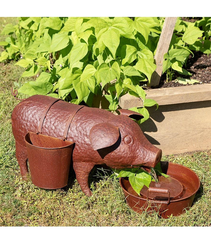 Park Hill Vintage Farmhouse Collection Pig Fountain