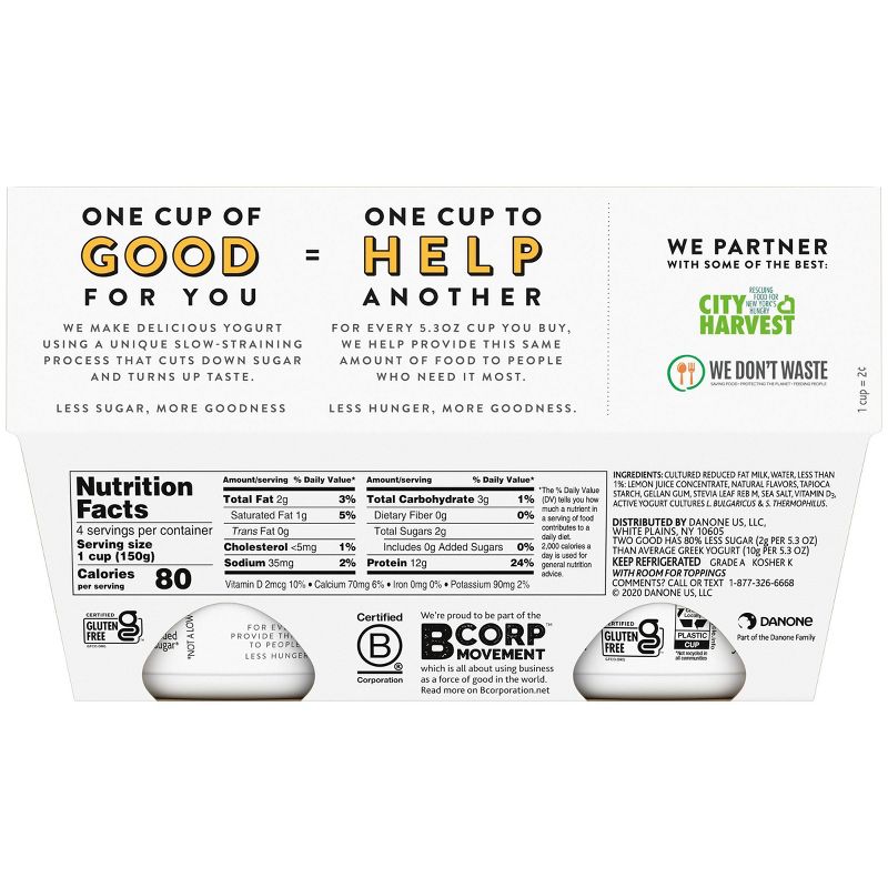 Two Good Coconut Greek Yogurt - 4pk/5.3oz Cups