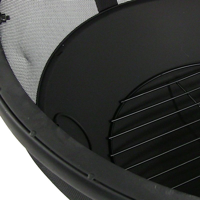 Sunnydaze Outdoor Portable Camping or Backyard Flaming Sphere Ball Fire Pit with Built-In Spark Screen - 30" - Black