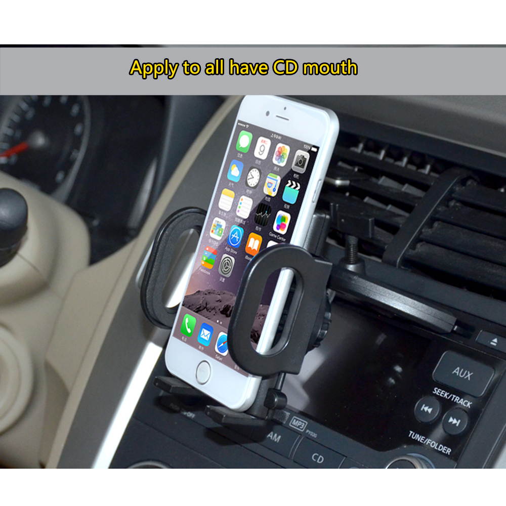 CD Slot 360&deg;rotating Car Mount Holder For Smart Phone iPhone 6 Plus Galaxy S5 Note 4/3 GPS