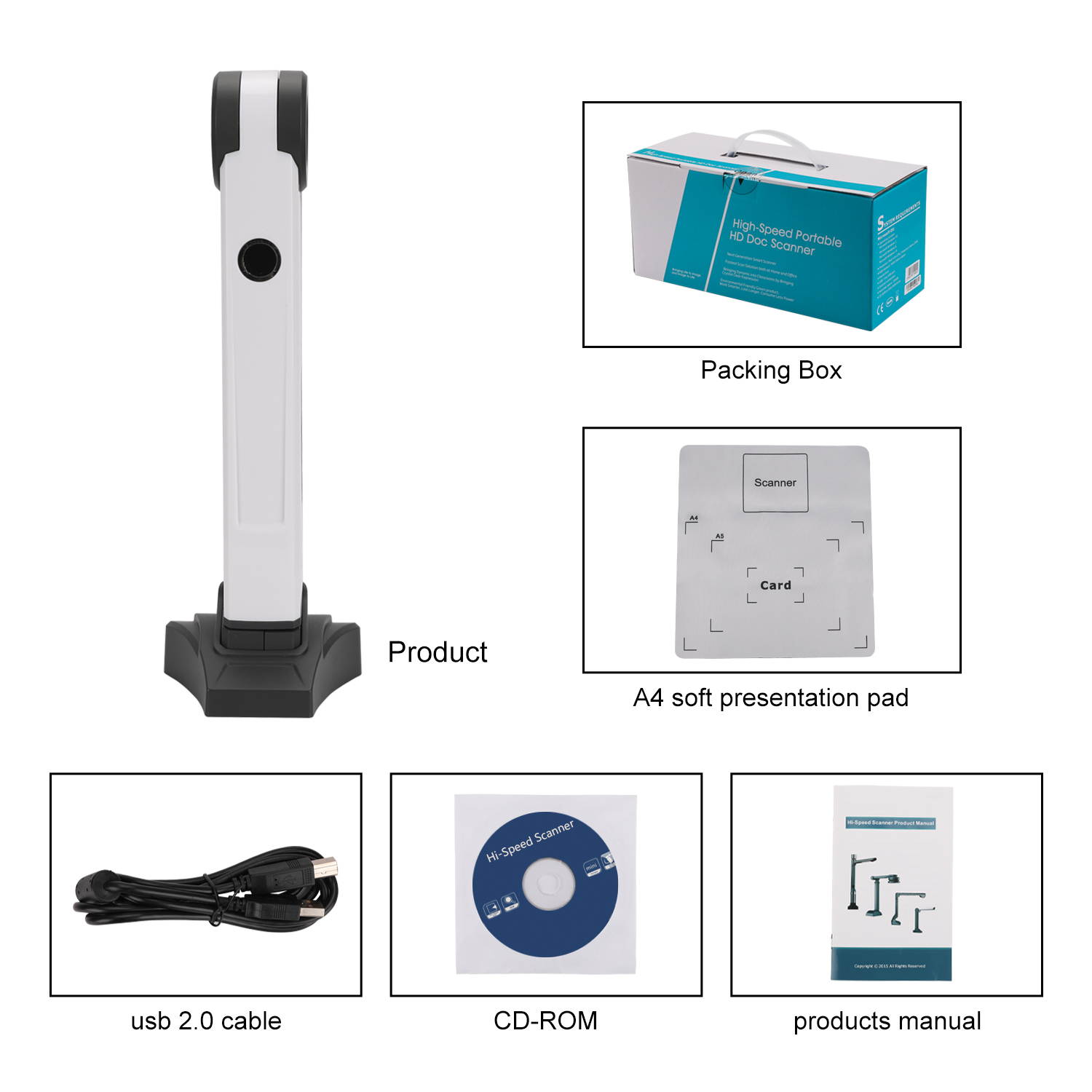 eloam Mini Document Camera Scanner S200L,OCR,USB Time Shooting,Video Recording for Office Teaching Education Presentation Solution
