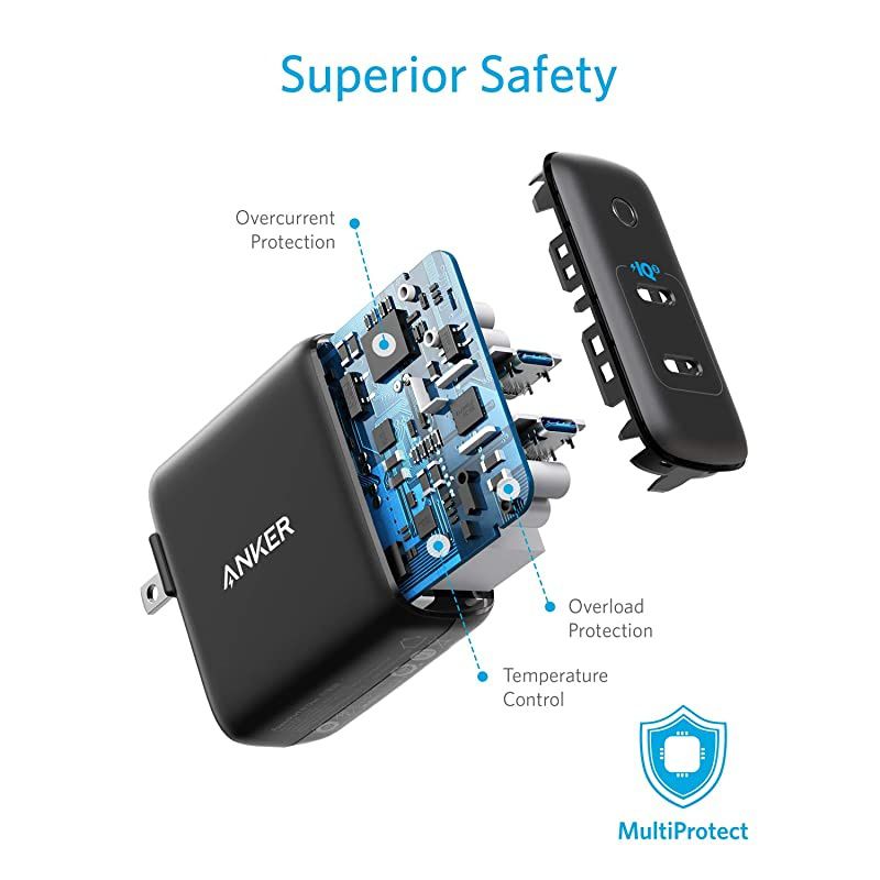 iPhone Charger USB-C,  36W 2-Port PIQ 3.0, PowerPort III Duo Type C Foldable Fast Charger, Power Delivery for iPhone 12/12 Mini/12 Pro/12 Pro Max/11/XR, Galaxy, Pixel, iPad Pro and More