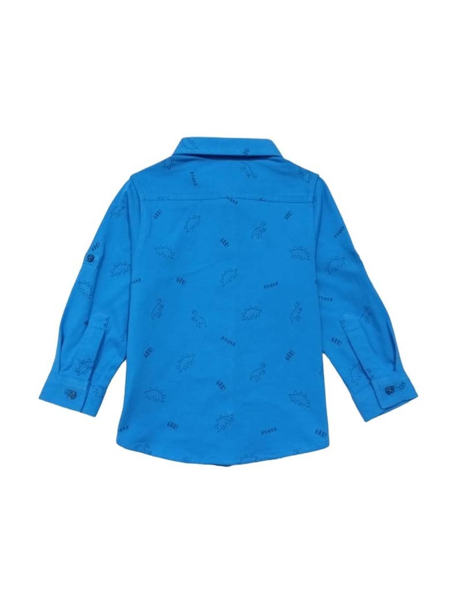 GJ baby Blue Printed Full Sleeves Shirt
