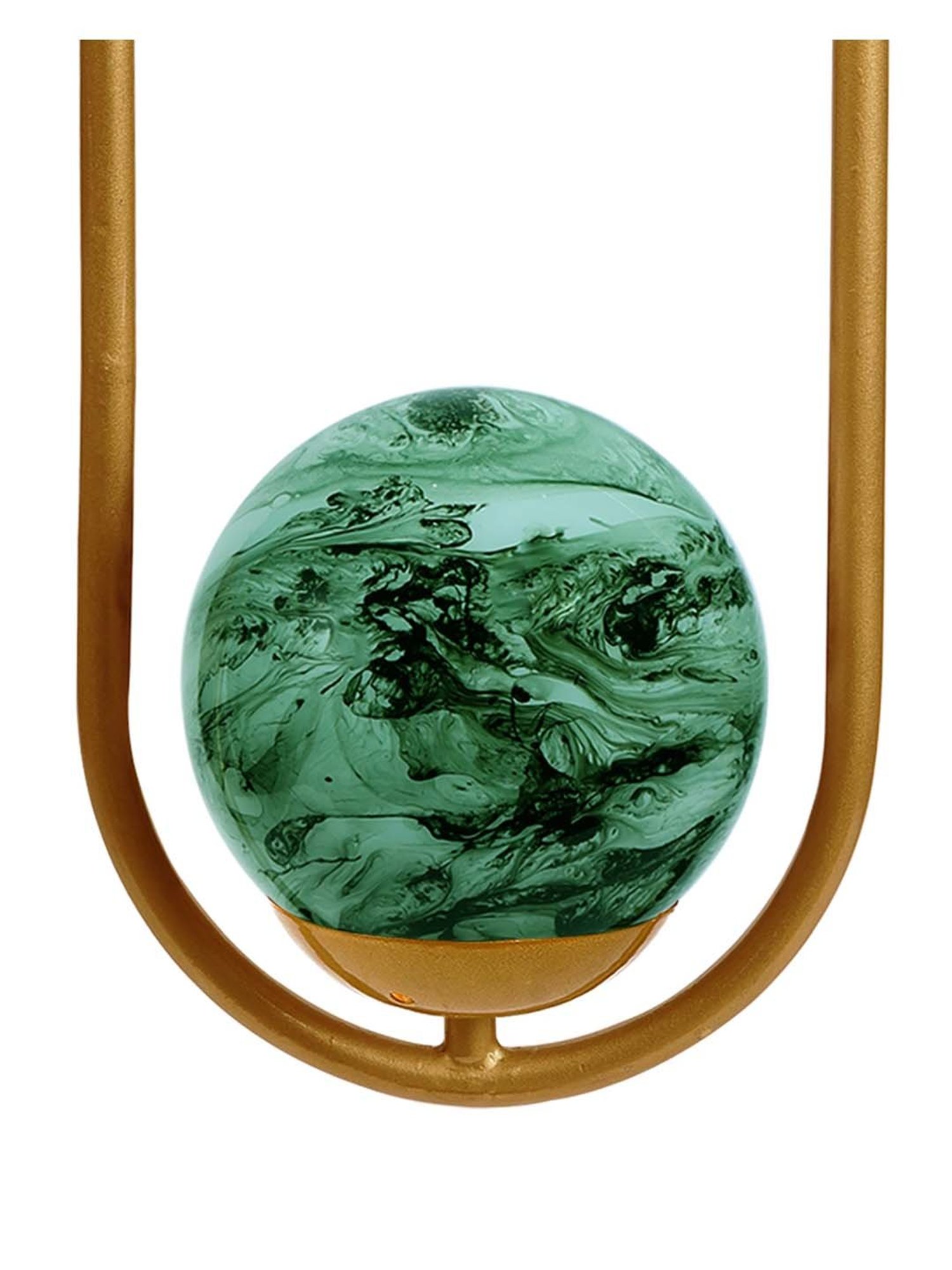 Homesake Exclusive Green & Golden Metal Oval Lampshade with Pendant Indoor Hanging Light - Set of 1