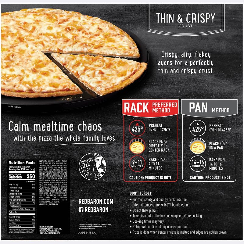 Red Baron Thin Crust Five Cheese Frozen Pizza - 14.76oz