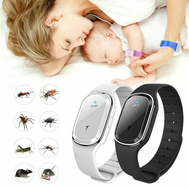 Ultrasonic Anti Mosquito Insect Pest Bugs Repellent Repeller Wrist Bracelet Band