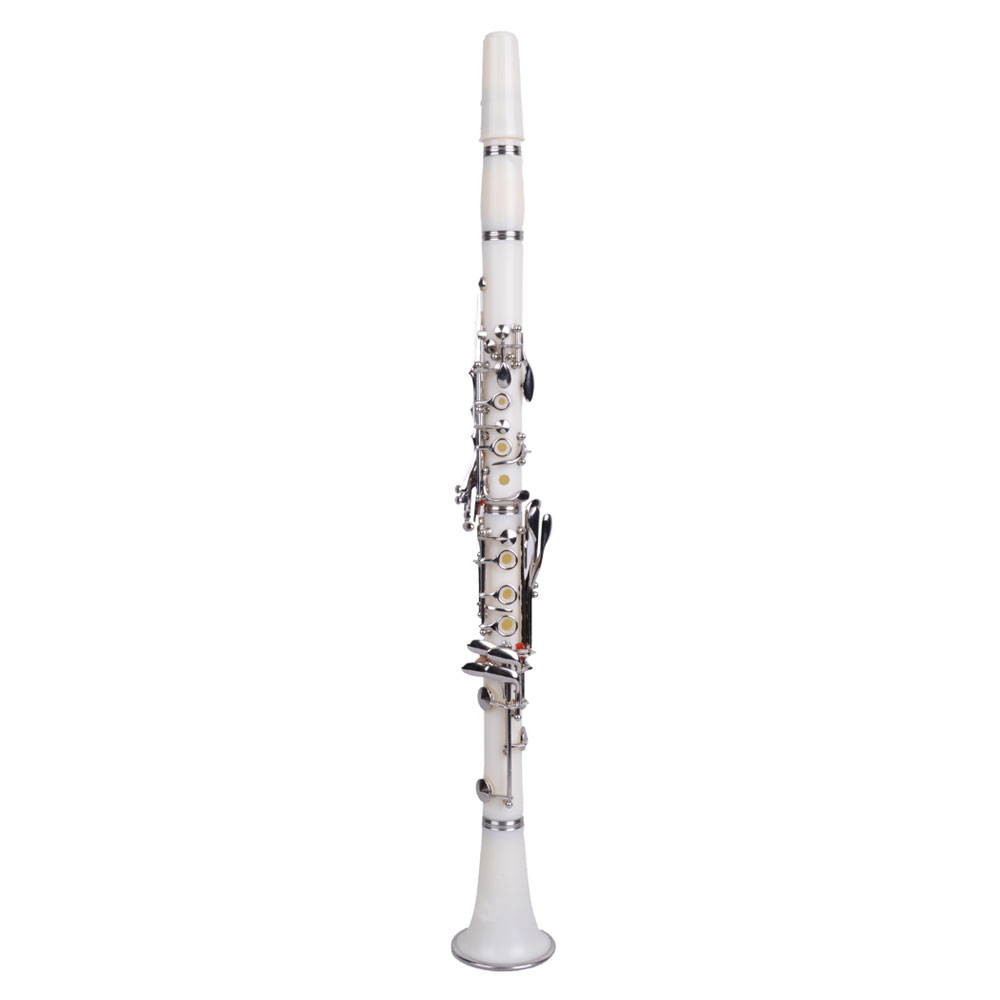 New Professional Bb 17 Keys Student Band Clarinet B Flat Beginner White