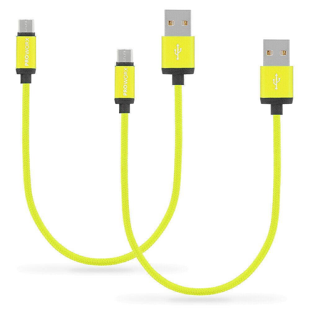 2X USB Type-C Cable 1FT Short Charging Charger Yellow For Google Pixel XL LG V20