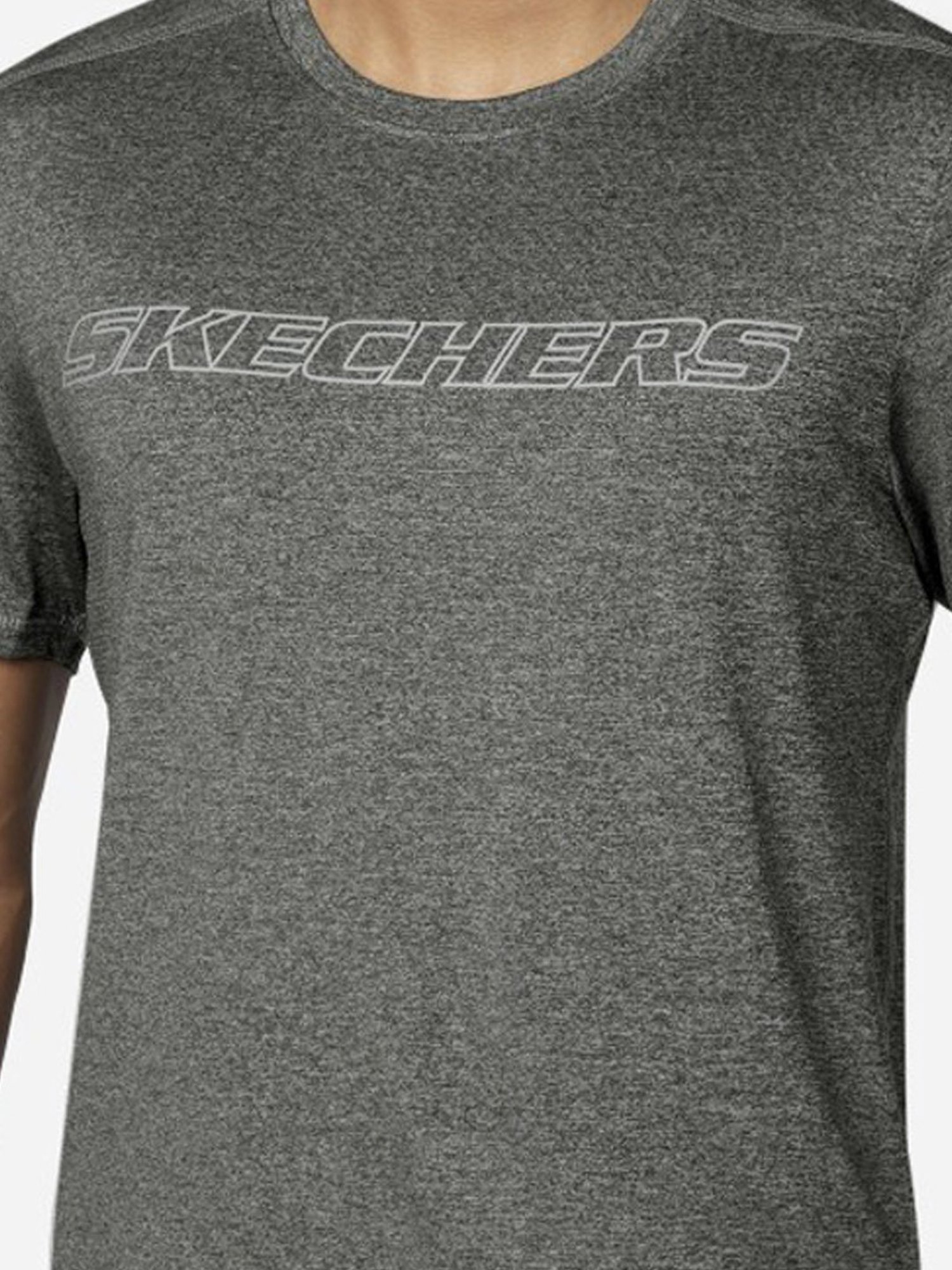 Skechers Grey Regular Fit Printed T-Shirt