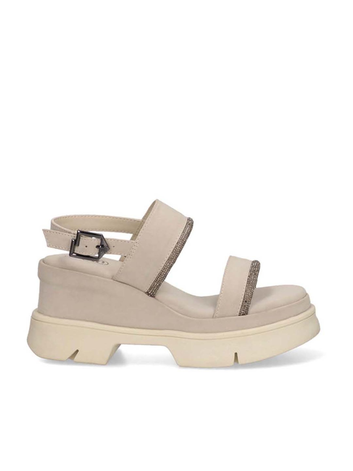 BAGATT Women's Trish Taupe Back Strap Wedges