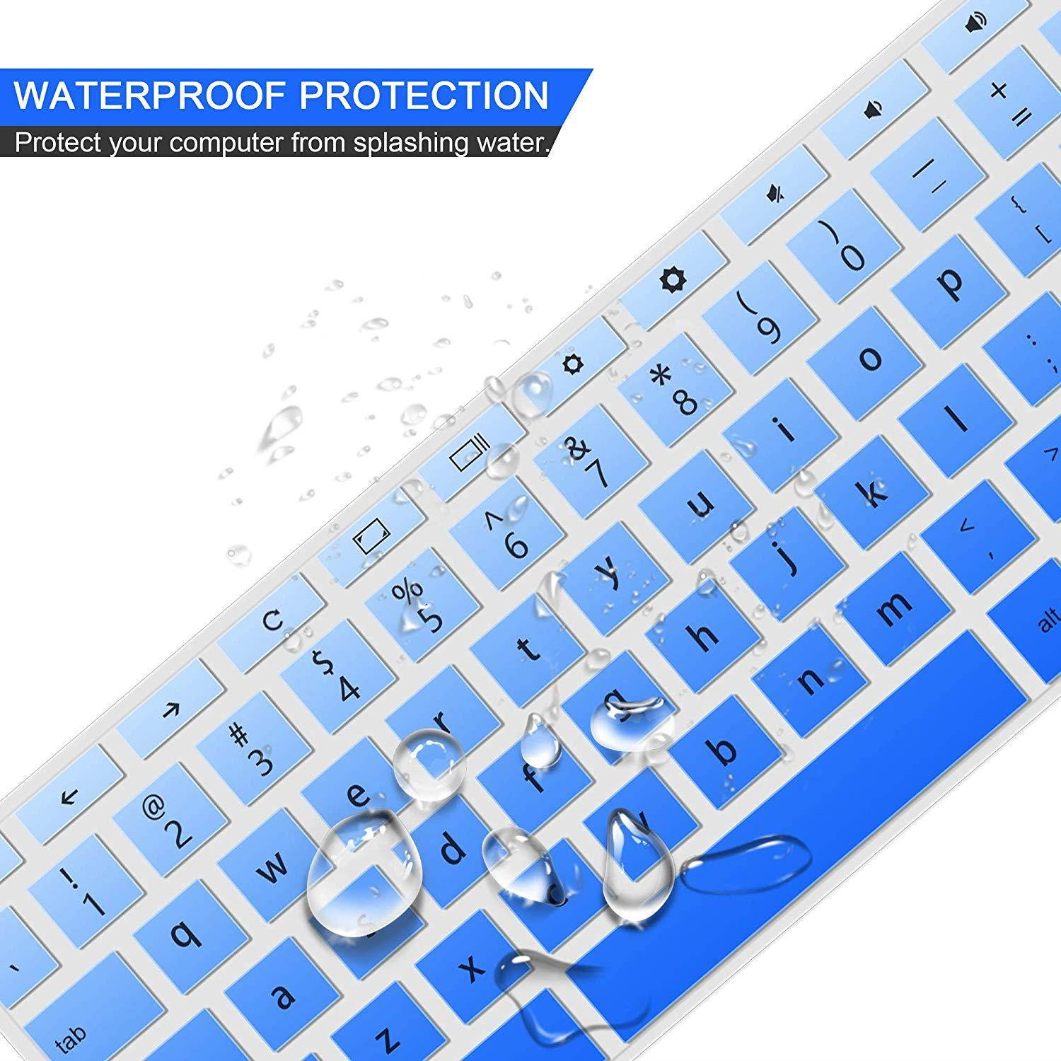 [2 Pack] Keyboard Cover Skin for 2018/2017 Newest Acer Premium R11 Chromebook R 11 CB3-131 CB3-132,CB5-132T,CB3-131,Chromebook R 13 CB5-312T,Chromebook 15,CB3-531 CB3-532 CB5-571 C910 (GradualBlue)