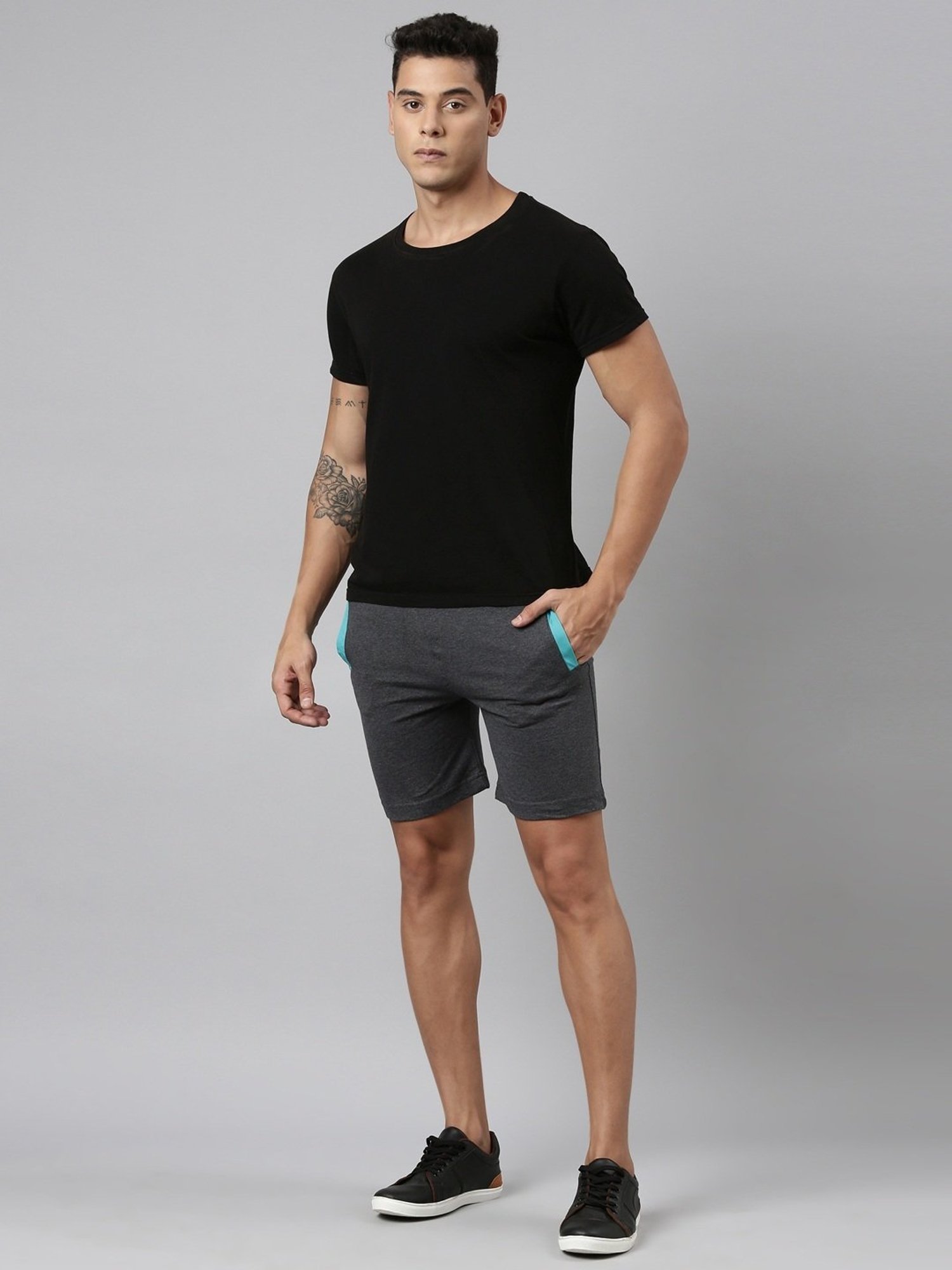 Dixcy Scott Maximus Grey Cotton Regular Fit Shorts