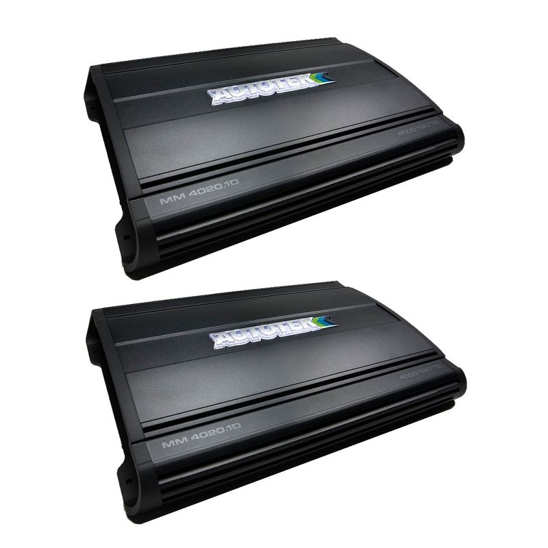 Autotek Mean Machine 4000W Mono Amplifier 1-Ohm Stable Car Audio Amp (2 Pack)