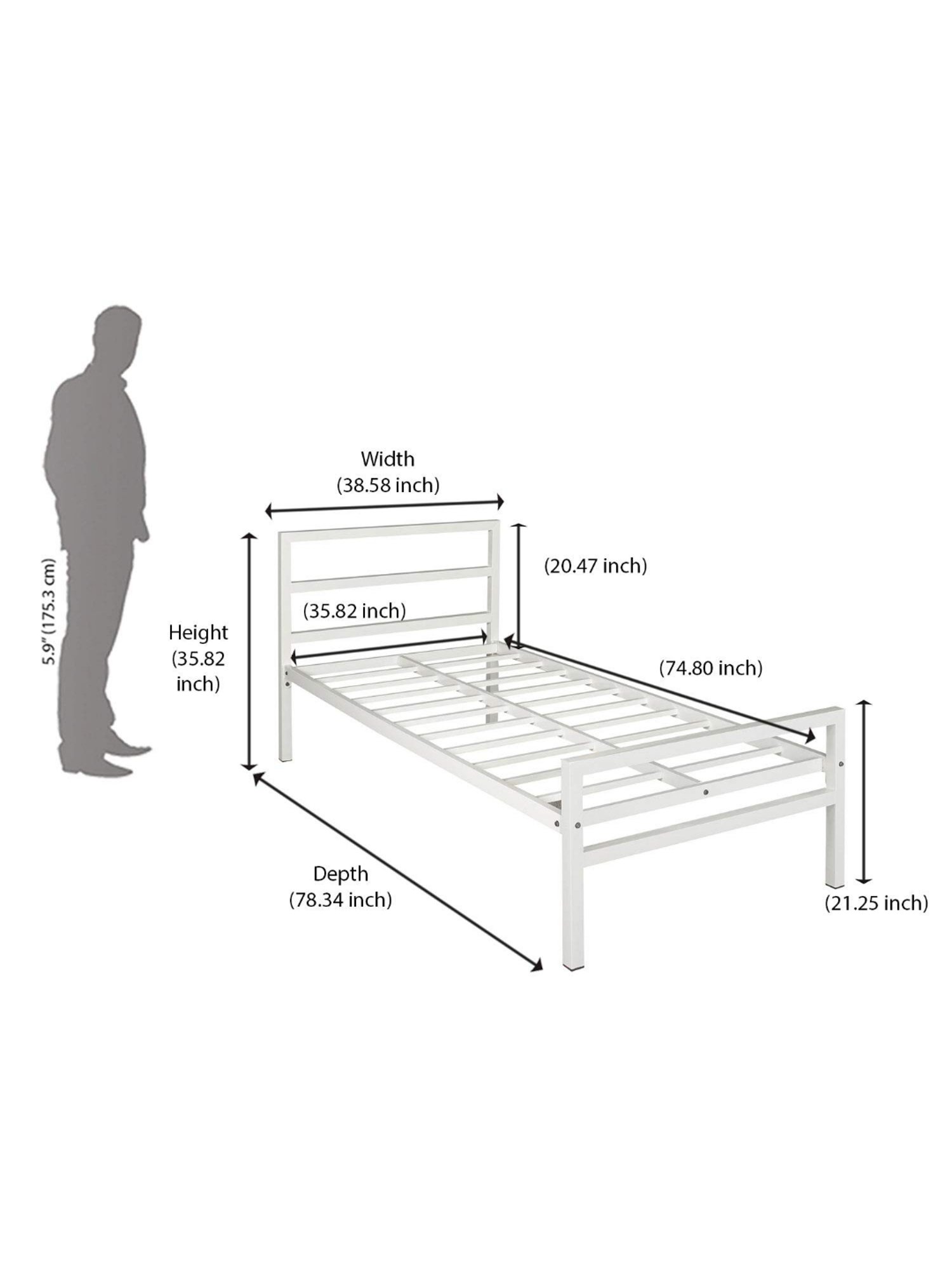 Doctor Dreams by Nilkamal White Metal Single Striker Bed