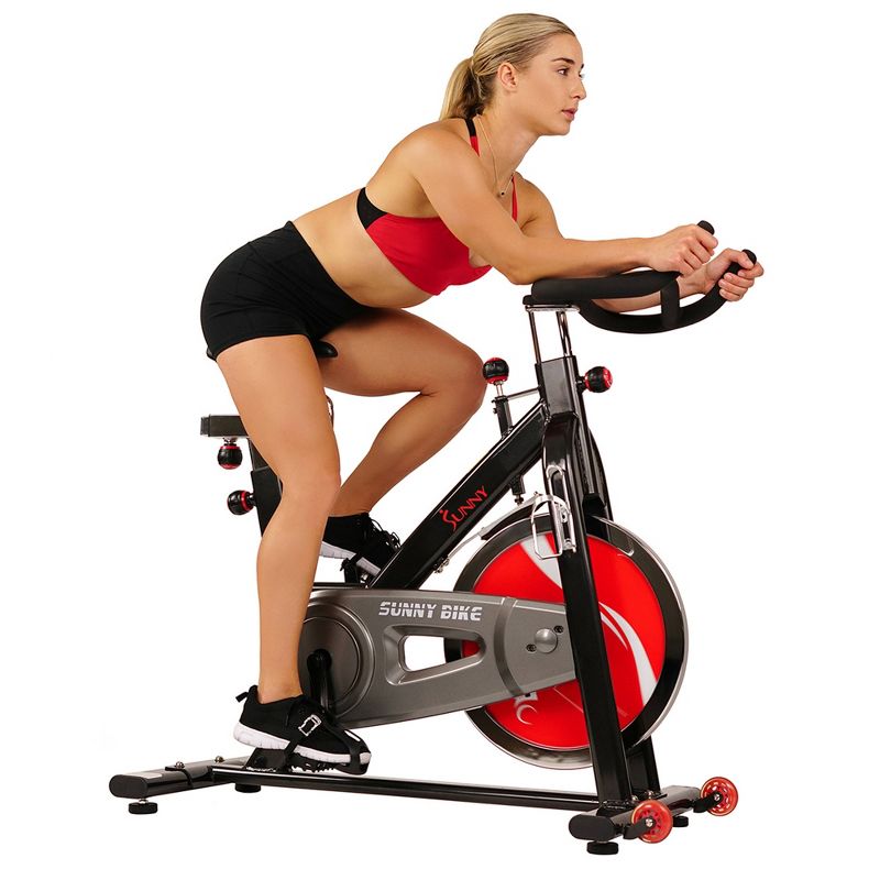 Sunny Health and Fitness Chain Drive Indoor Cycling Bike - Dark Gray