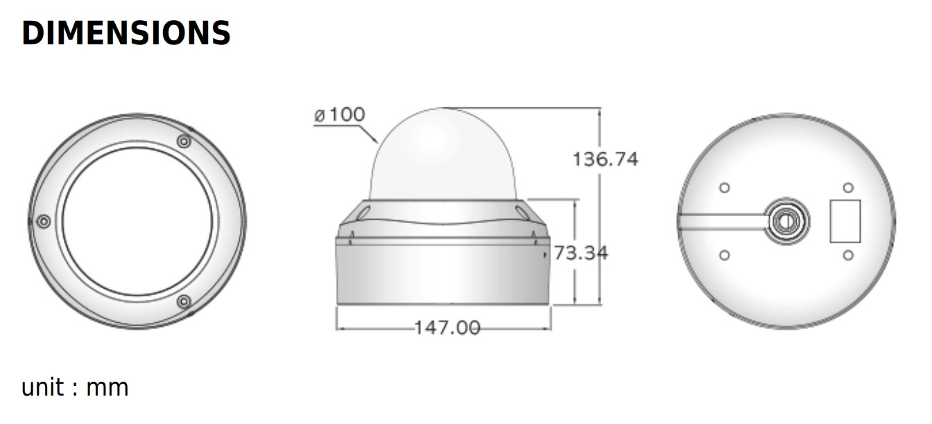 Eyemax Storm Series NIT-MP4662V 4.2MP IP Network Vandal DOME IR Camera 3.6-10.5mm 12V DC Motorized POE ONVIF ( Made In Korea )