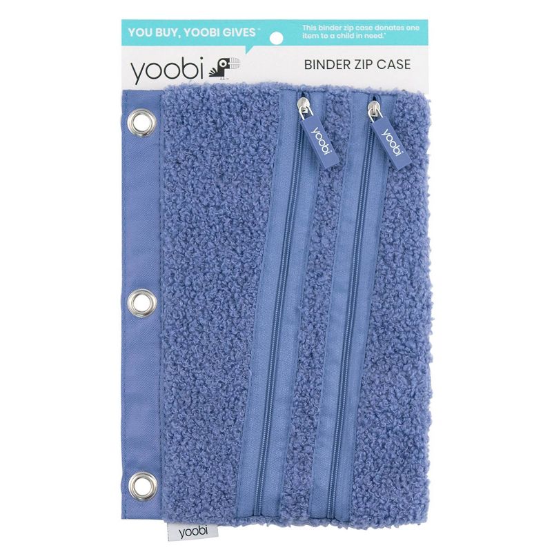 Binder Double Zip Pencil Case - Fuzzy Deep Periwinkle - Yoobi™