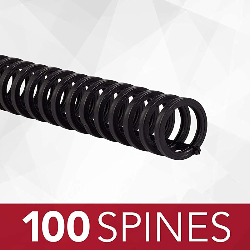 Swingline  Binding Spines Spirals Coils 58 Diameter 110 Sheet Capacity ProClick Black 100 Pack 2514517