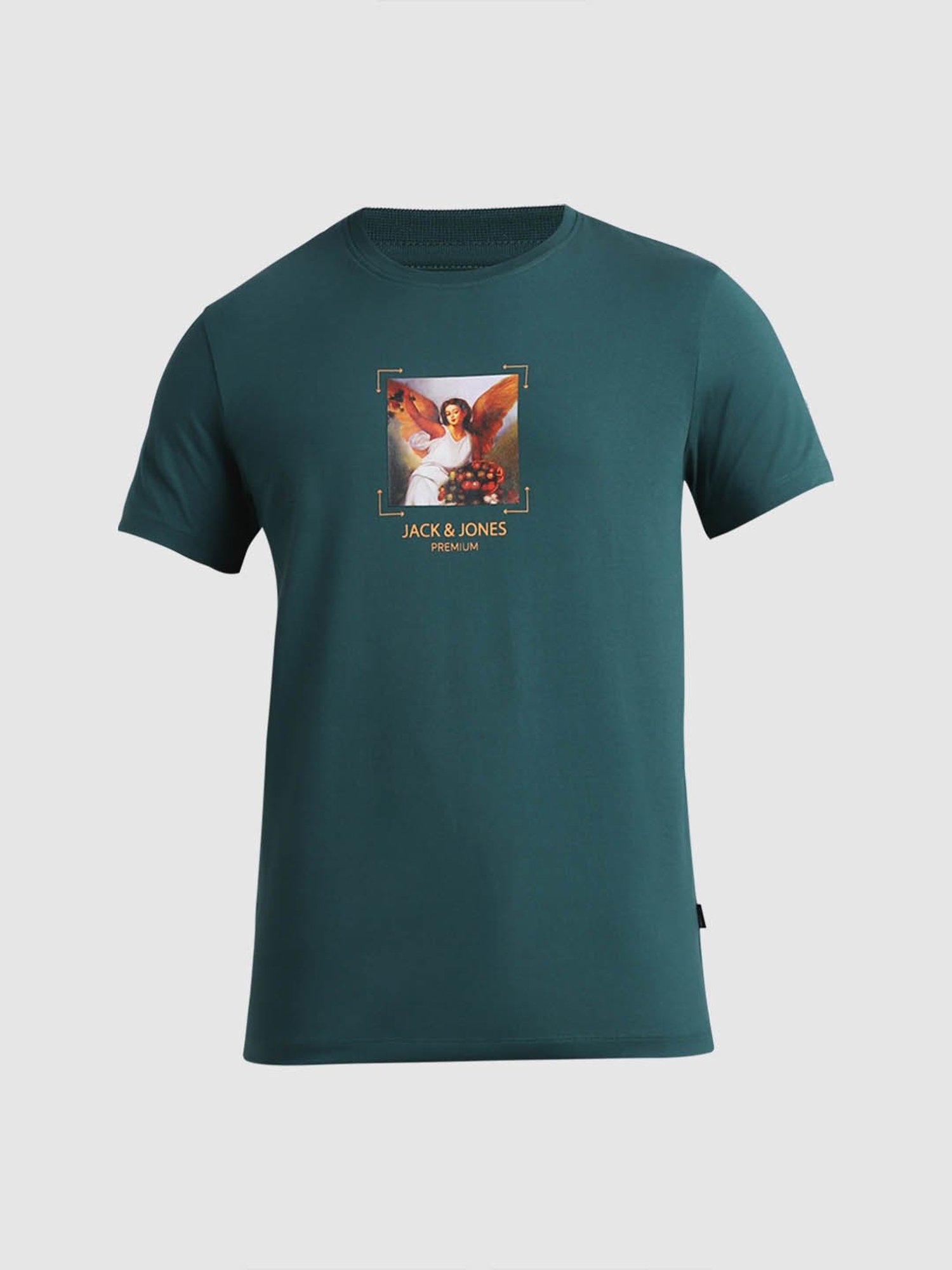 Jack & Jones Green Slim Fit Printed T-Shirt