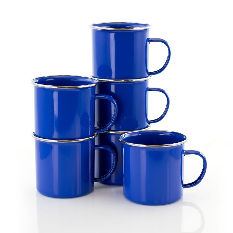 Studio California Blutique 6 Piece 18 Ounce Galvanized Steel Mug Set in Blue