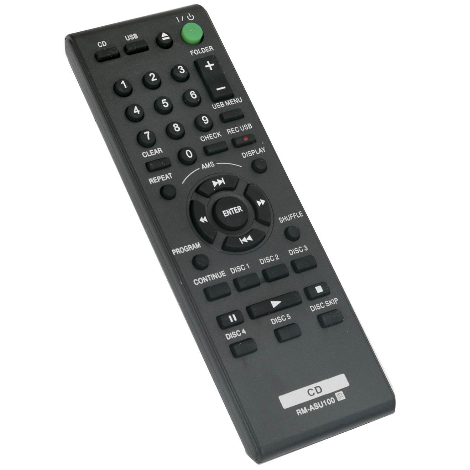 New RM-ASU100 RMASU100 Replacement Remote Control Compatible with Sony 5-Disc Compact Disc Player CDP-CE500 CDPCE500