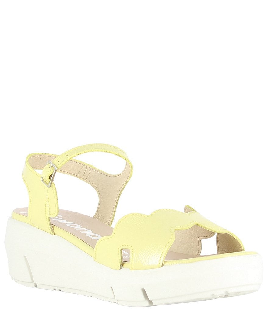 Wonders Christine Patent Leather Extra Light Platform Wedge Sandals