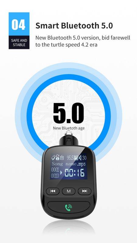 BT06Q Car Bluetooth Hands Free MP3 Player FM Transmitter Car Charger