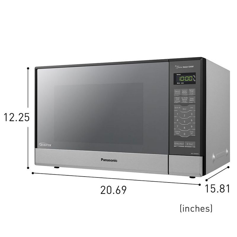 Panasonic NN-SN686SR 1.2 Cubic Foot Built In Countertop Stainless Steel Microwave Oven with Inverter Technology, Silver (Certified Refurbished)