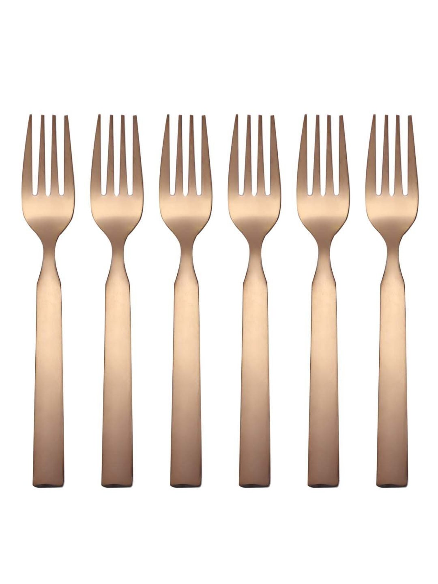 FnS Allie Rose Gold Stainless Steel Dinner Fork - Set of 6