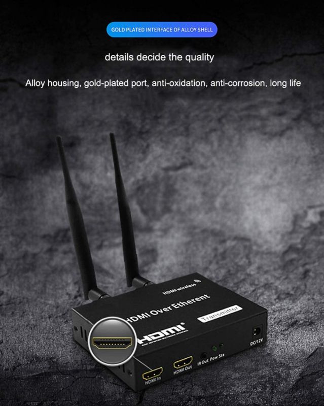 656ft (200 m) - 1080p - HDMI Over Wireless Extenderwith IR Passback Wireless HDMI IR Extender with Loop Out, for Projector Church Monitor Home Use (656Ft (1 TX +3RX))
