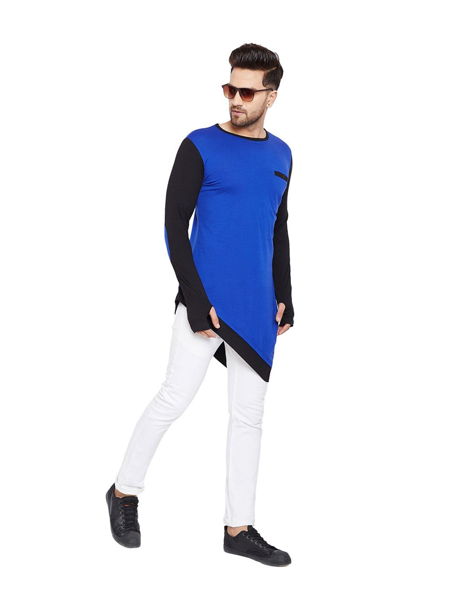 Hypernation Blue & Black Round Neck T-Shirt